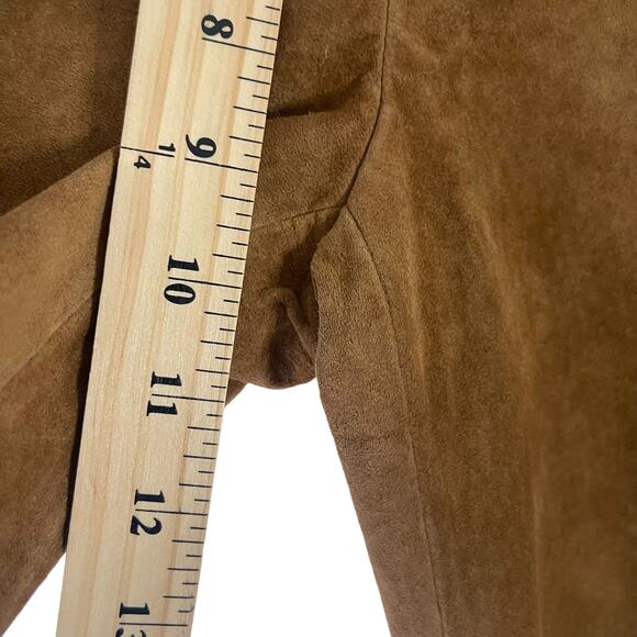 Skotts Suede Vintage‎ 90s Women's Size 12 100% Suede Tan Bootcut Pants - Picture 8 of 10